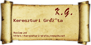 Kereszturi Gréta névjegykártya